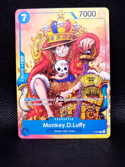 Monkey D Luffy P-043 2nd Anniversary Stamped Promo One Piece Card English LP - Image 1