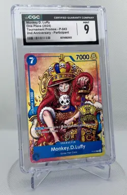 Monkey D Luffy 2nd Anniversary Stamped Promo P-043 One Piece TCG CGC 9 Mint - Image 3
