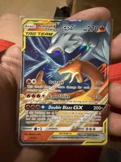 Pokemon TCG Reshiram & Charizard GX Holo Card 20/214 Sm-Unbroken Bonds Tag Team - Image 1