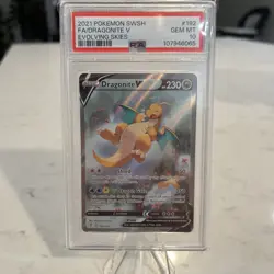 2021 POKEMON SWORD & SHIELD EVOLVING SKIES #192 FULL ART/DRAGONITE V PSA 10 - Image 1