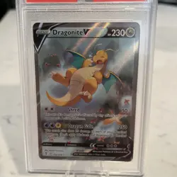 2021 POKEMON SWORD & SHIELD EVOLVING SKIES #192 FULL ART/DRAGONITE V PSA 10 - Image 2
