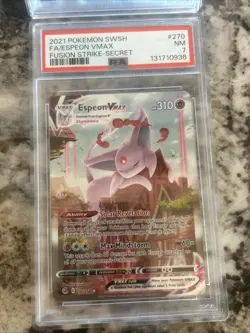 2021 POKEMON SWORD & SHIELD FUSION STRIKE SECRET #270 FULL ART/ESPEON VMAX PSA 7 - Image 1