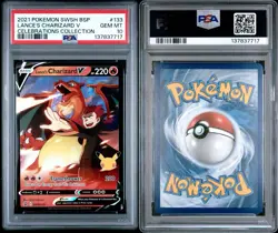 PSA 10 - 2021 Black Star Celebrations Collection Lance's Charizard V #SWSH133 - Image 3