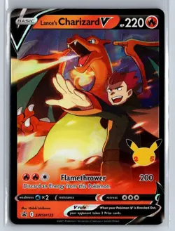 pokemon celebrations promo lance's charizard v swsh-133 - Image 1
