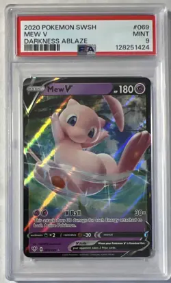 2020 POKEMON SWORD & SHIELD DARKNESS ABLAZE MEW V 069 PSA 9 Mint - Image 1