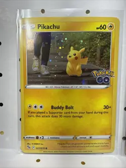 Pikachu Pokemon GO Cosmic Holo Lot Buddy Bolt SWSH234 Gift Delivery Promo Cards - Image 2