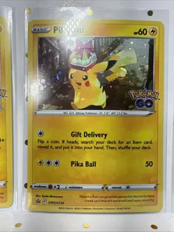 Pikachu Pokemon GO Cosmic Holo Lot Buddy Bolt SWSH234 Gift Delivery Promo Cards - Image 3