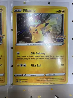 Pikachu Pokemon GO Cosmic Holo Lot Buddy Bolt SWSH234 Gift Delivery Promo Cards - Image 4