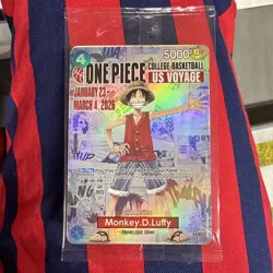 RARE One Piece College Basketball Monkey.D.Luffy CCG US Voyage Promo Card 1 of 2 - Image 1
