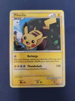 Pokemon Pikachu Holo Black Star Promo HGSS03 2010 Rare HeartGold Card - Image 1