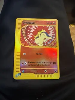 Pokemon TCG Cyndaquil 105/165 2002 Expedition Base Set Reverse Holo Card - Image 1