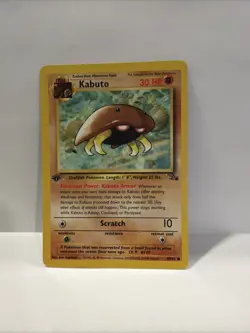 Pokemon TCG Kabuto Fossil Card 50/62 Regular Common 1st Edition - Image 1