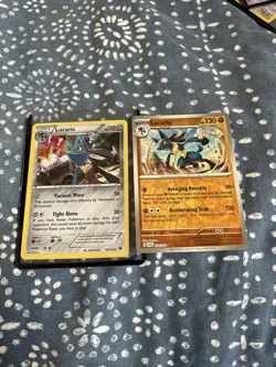 Lucario - 63/124 Holo XY Fates Collide & Lucario 114/198 Reverse Pokemon Card - Image 4