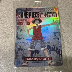 One Piece Monkey D. Luffy US College Basketball Promo Card RUTGERS - Image 1