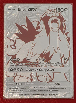 Entei GX HP 180 Textured Silver Foil Fan Art Display Card - NM - Image 1