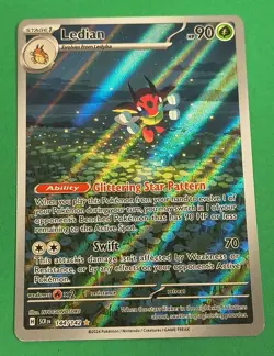 Pokemon TCG Ledian Stellar Crown Holo Illustration Rare Card 144/142 - Image 1