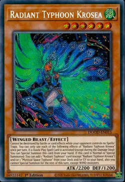 Yugioh DOOD-EN015 Radiant Typhoon Krosea 1st Edition Secret Rare Card - Image 1