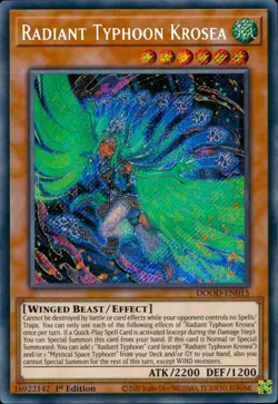 Yugioh DOOD-EN015 Radiant Typhoon Krosea 1st Edition Secret Rare Card - Image 3