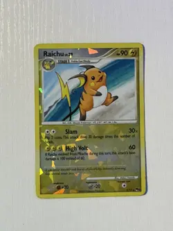 Pokemon TCG Raichu 3/17 Pop Series 9 Rare Cracked Ice Reverse Holo Card MP - Image 1
