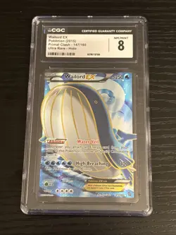 CGC 8 Wailord EX 2015 Primal Clash 147/160 Ultra Rare Holo Pokemon Card - Image 1