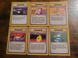 Pokemon Base Set Rare Trainer Lot Computer Search Item Finder Lass Lp MP 6 Cards - Image 1