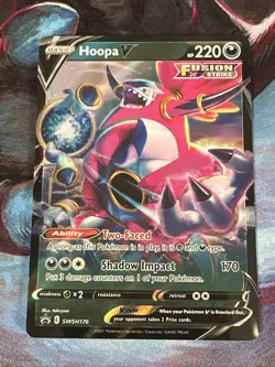 Pokemon TCG Hoopa V SWSH176 Black Star Promo Fusion Strike Card - Image 1