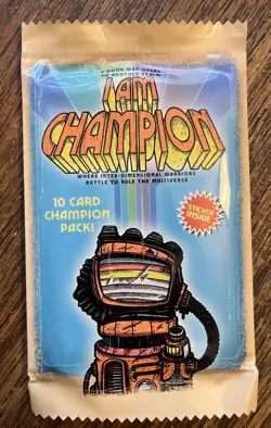 I Am Champion Slam Battle Card Game - 10 Card Pack + Sticker Indie, Retro sci-fi - Image 1