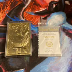 Vintage 23k Gold Plated Togepi Pokemon Card Promo Burger King 1999 w/COA & Ball - Image 2