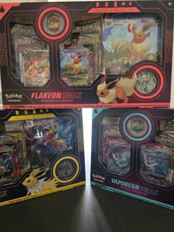 🔥Pokemon Eeveelution Vmax Premium Collection Vaporeon Flareon Jolteon Set Rare - Image 3