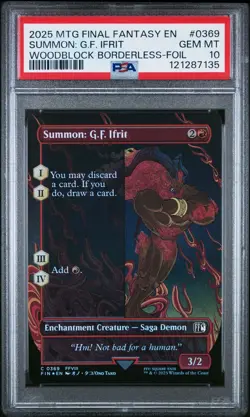 Summon: G.F. Ifrit - #369 - Borderless - Foil - Final Fantasy - FIN - PSA 10 - Image 2