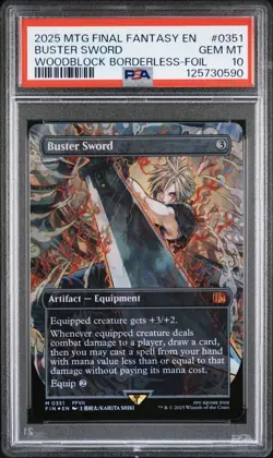 Buster Sword (Borderless Foil) - #351 - Mythic - Final Fantasy - PSA 10 - Image 2