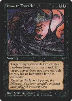 Hymn to Tourach HOOVER 1x MtG Fallen Empires FEM HEAVY PLAYED - Image 1