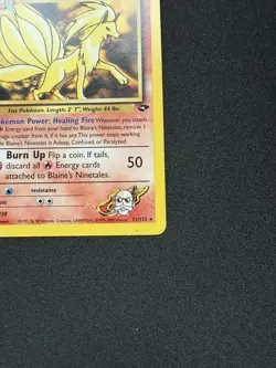 Blaine's Ninetales 21/132 Gym Challenge Rare MP Vintage WOTC - Pokemon TCG - Image 4