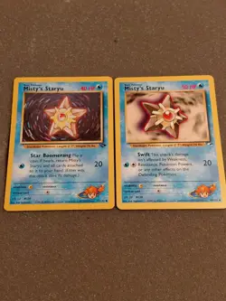 Pokemon Mistys Staryu - Lot Of 2 - Gym Challenge, Gym Hero - Image 1