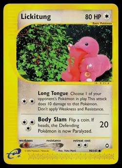 Pokemon Card - Lickitung Aquapolis 90/147 Common - Image 1
