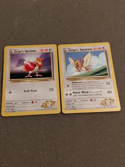 Pokemon - Lot Of 2 - Lt. Surges Spearow - Gym Heroes - Image 1