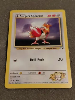 Pokemon - Lot Of 2 - Lt. Surges Spearow - Gym Heroes - Image 2