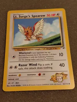 Pokemon - Lot Of 2 - Lt. Surges Spearow - Gym Heroes - Image 4