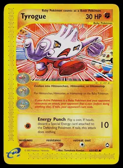 Pokemon Card - Tyrogue Aquapolis 63/147 Uncommon Non Holo - Image 1