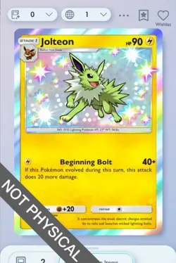 Pokemon TCG POCKET - Jolteon Shiny 1⭐, Wisdom of Sea and Sky, English - Image 1
