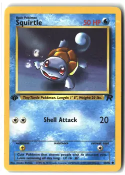 Squirtle ⭐ 68/82 1st Edition Common Team Rocket 2000 Pokemon NM/LP - Image 1