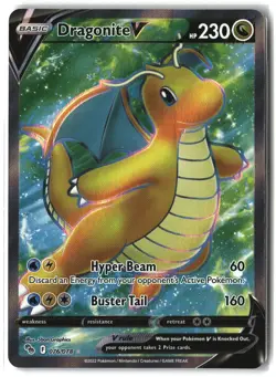 Dragonite V ⭐ 076/078 Holo Rare Ultra Pokemon GO 2022 Pokemon NM - Image 1