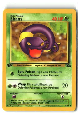 Ekans ⭐ 46/62 1st Edition Common Fossil 1999 Pokemon NM - Image 1