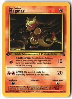 Magmar ⭐ 39/62 1st Edition WOTC Uncommon Fossil 1999 Pokemon NM - Image 1