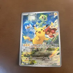 Pokemon TCG Pikachu 027 Promo Holo Black Star Paldea Evolved - Image 1