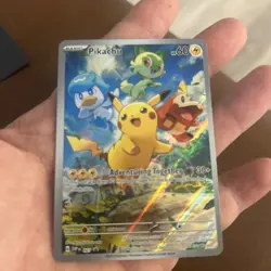 Pokemon TCG Pikachu 027 Promo Holo Black Star Paldea Evolved - Image 3