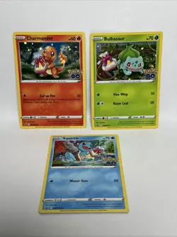 POKEMON GO Bulbasaur Charmander Squirtle 3 Promo Set SWSH231 SWSH232 SWSH233! - Image 1