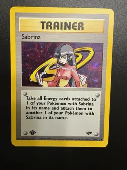 Pokemon TCG - Sabrina Trainer Holo Gym Challenge 1st Edition Vintage WOTC - DMG - Image 1