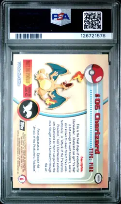 1999 Topps Pokemon TV #6 Charizard Foil PSA 8! NM-MT - Image 2