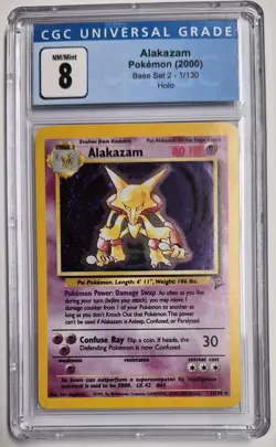 Alakazam Pokemon 2000 Base Set 2 - 1/130 Holo CGC 8 - Image 1